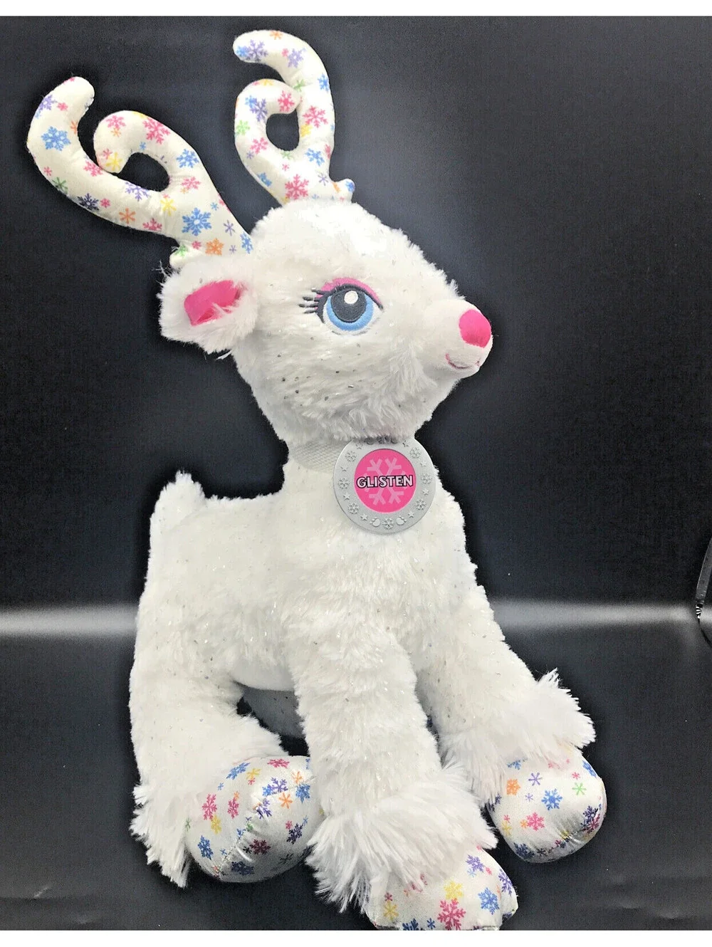 Build A Bear Workshop Reindeer Glisten BABW Plush Christmas Holiday 19' White